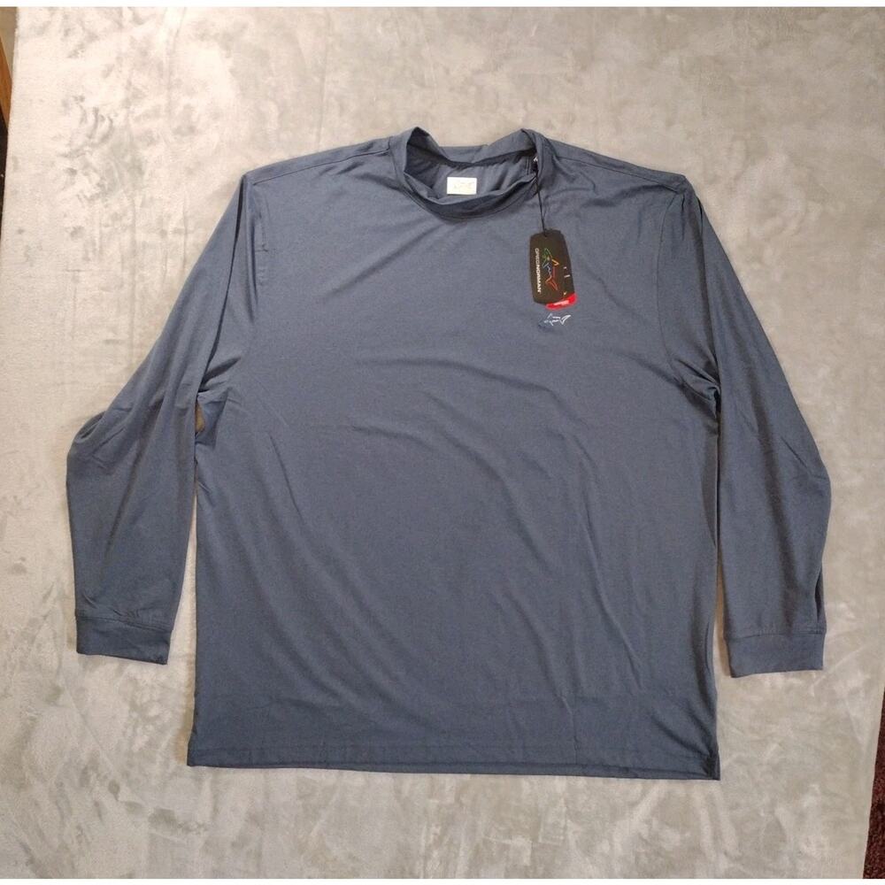 NWT Greg Norman Play Dry Shirt Men's 3XL Long Sleeve Mock Neck Blue Golf Outdoor